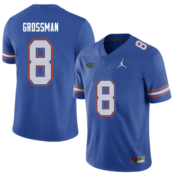 Jordan Brand Men #8 Rex Grossman Florida Gators College Football Jerseys Sale-Royal - Click Image to Close